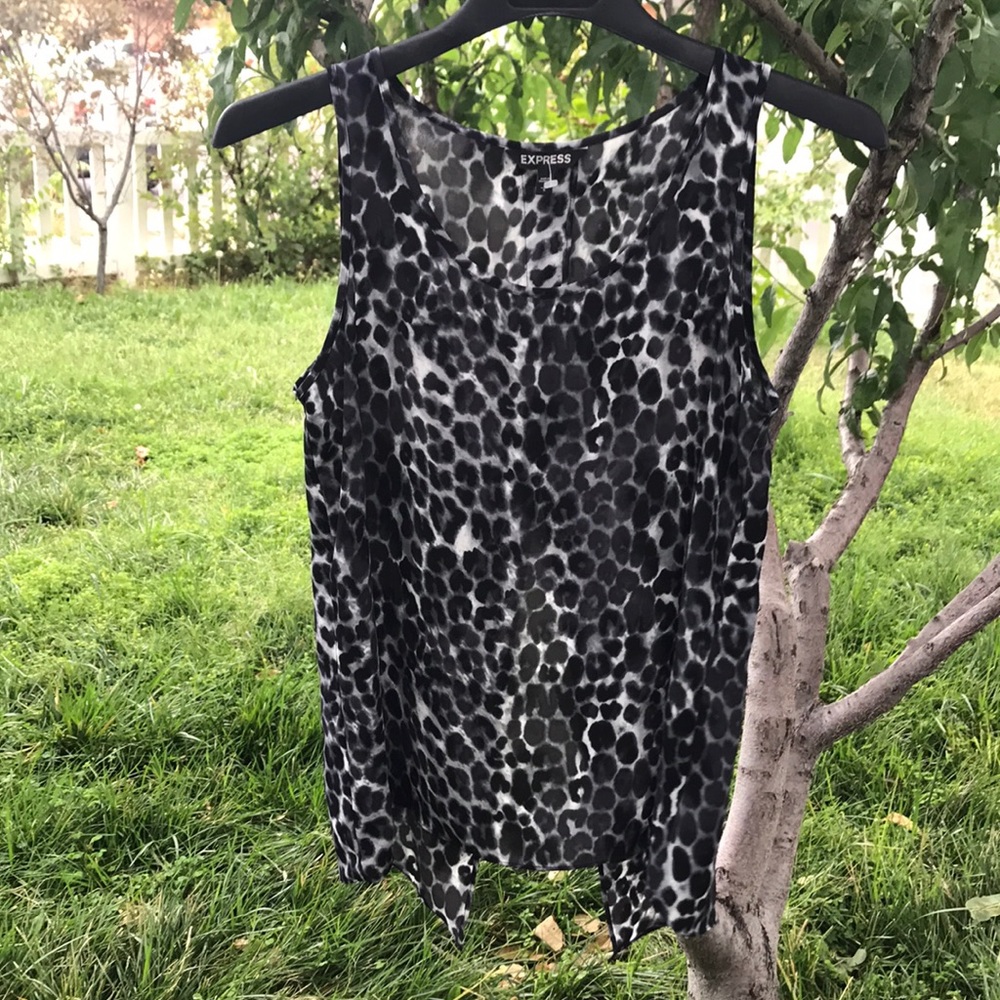 Express grey leopard cami top